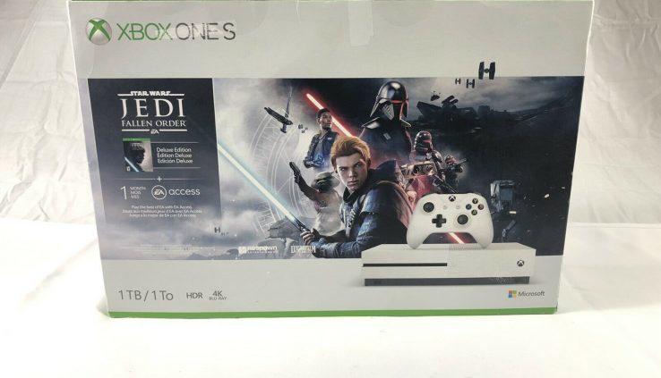 Xbox One S 1TB Superstar Wars Jedi Console Sport Bundle Recent Opened Box.