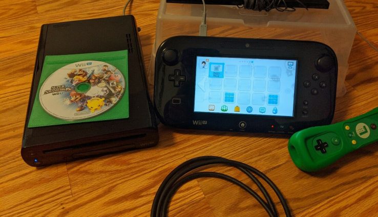 Nintendo Wii U Unlit 32gb Console – With Gamepad and All Cables and SMASH BROS!