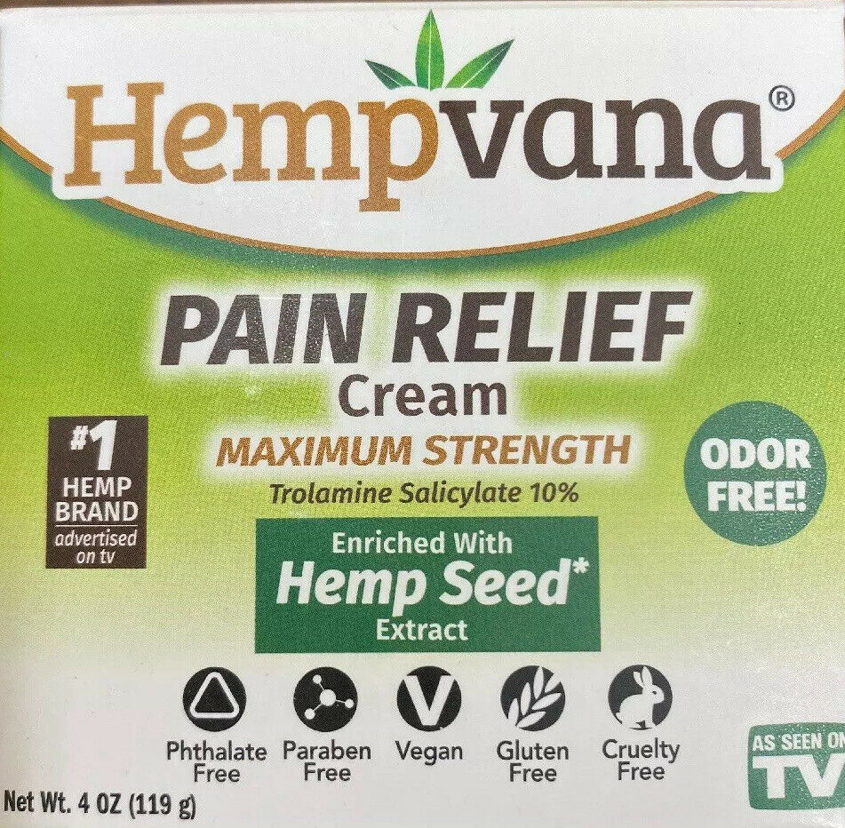 Hempvana Hemp Oil Infused Distress Reduction Cream Maximum Energy 4.oz