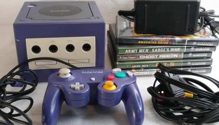 Nintendo GameCube Indigo Purple Console W Fashioned Controller & 5 Free Games
