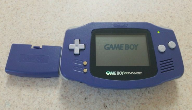GBA Sport Boy Advance Indigo Pink Console With New Glass Lens + Battery Quilt