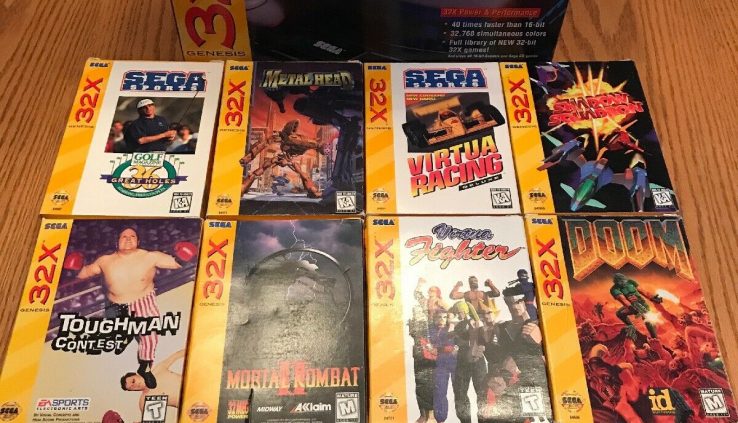 Sega 32X Console Boxed With 9 Video games Tested & Working. Very good!Read Description