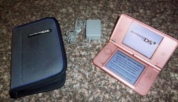 Nintendo DSi XL Handheld Sport Design Rose Pink with Case & Charger Bundle