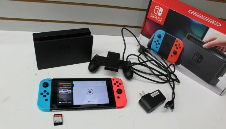 Nintendo Switch – 32GB Grey Console (with Neon Crimson/Neon Blue Joy-Con)