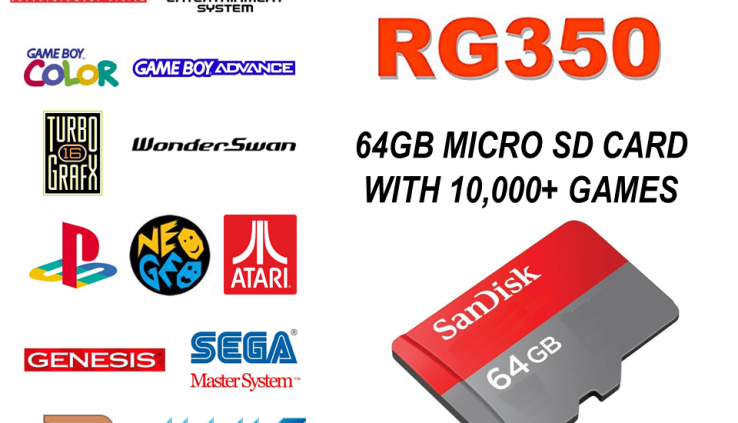 Retro Game 350 RG350  64GB SD Card 10,000+ Games Solely Loaded