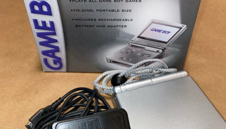 Sport Boy Advance SP Platinum (silver) AGS – 001 w/ charger ONE OWNER Very NICE!