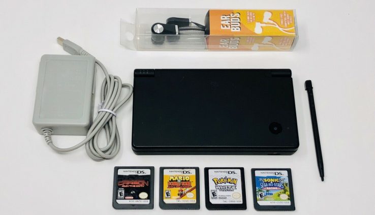 Nintendo DS (DSi) Game Console Handheld Dim System Bundle Mario+ Pokemon White