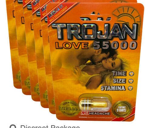 6x Trojan Esteem 55000 Male Sexual Enhancement Complement Assured