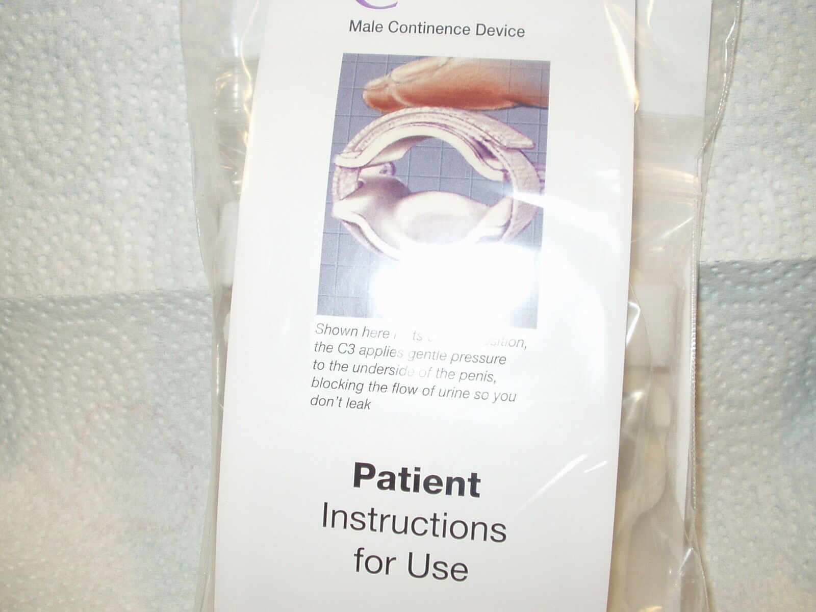 C3 male continence diagram (package of 6) on 