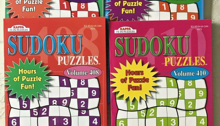4 Sudoku Puzzle Books Lot Kappa Games Volumes 407 408 409 410 Pocket Solve Passion