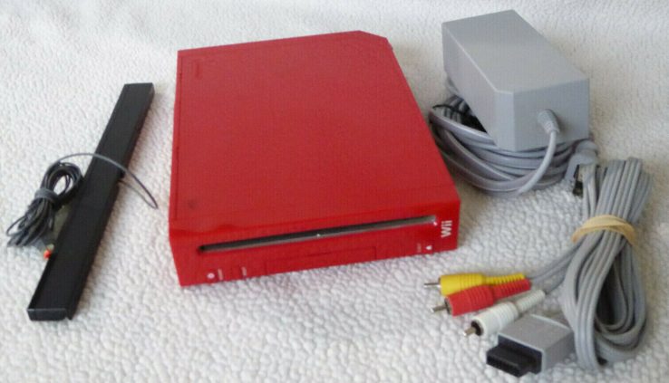 Nintendo Wii Restricted Model Crimson Console Change Console with Plugs!