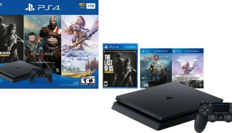 PlayStation 4 Slim 1TB Console Only Video games Bundle God Of War Horizon Closing of Us