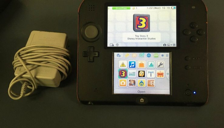Nintendo 2DS Red Black System + Toy Account Bundle