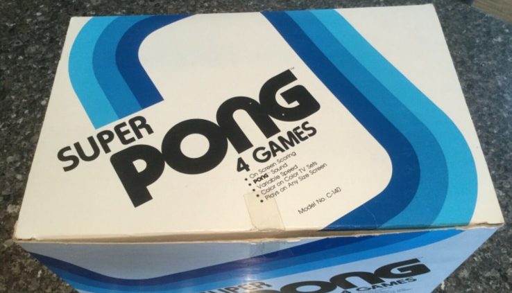 ATARI SUPER PONG—BOX ONLY WITH STYROFOAM ISERTS and BOOKLET