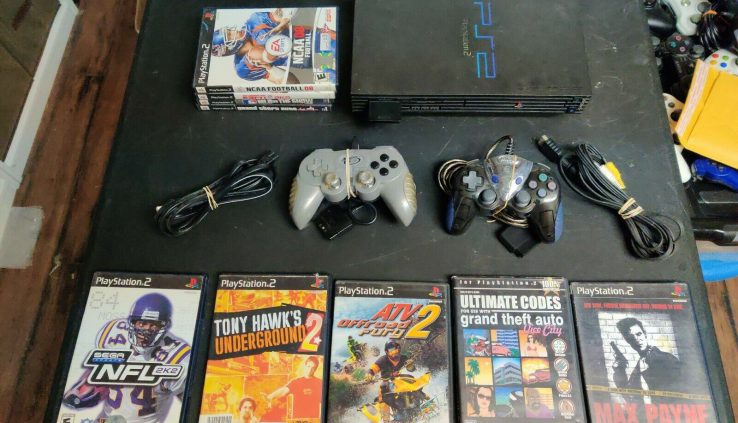 Sony PlayStation 2 Full Console Bundle with 2 Controllers & 9 Games Tony Hawks