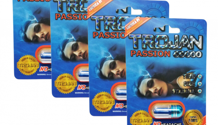 4x TROJAN PASSION 65000 Sexual Male Enhancement Complement 100% Real