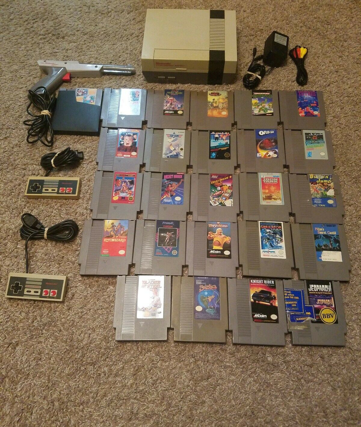 Normal NES Nintendo Entertainment Plan Bundle w/ 25 Games 2 Controls ...