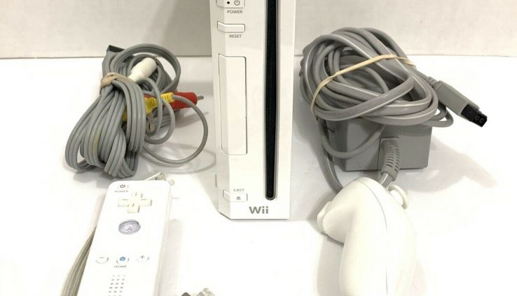 NINTENDO WII CONSOLE White RVL 001 Bundle With Motion Plus Controller And Cables