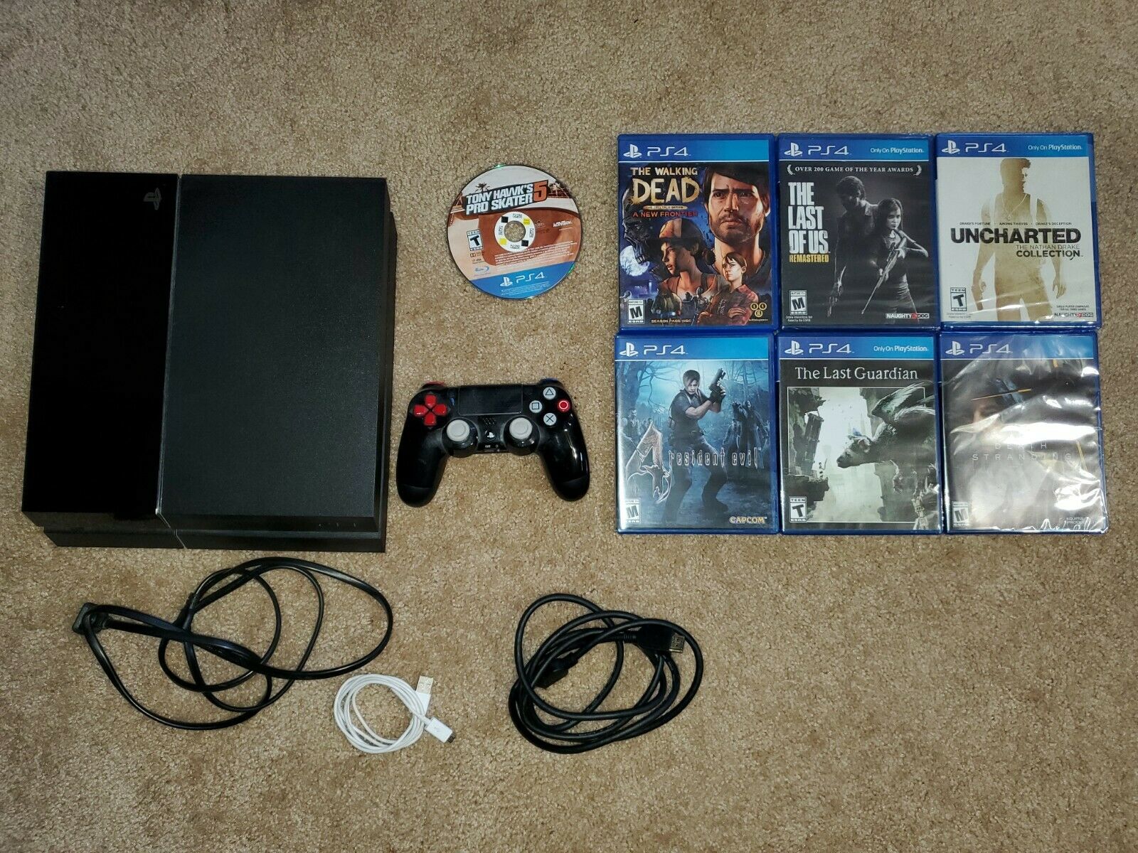 SONY PS4 ORIGINAL CONSOLE 500GB BLACK WITH 7 GAMES NO RESERVE