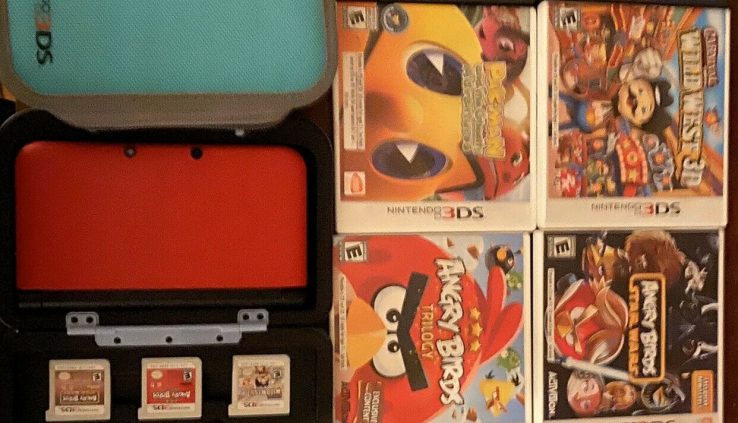 Nintendo 3DS XL Red & Unlit Handheld With Video games, Case And quite a bit of others. Very perfect Condition