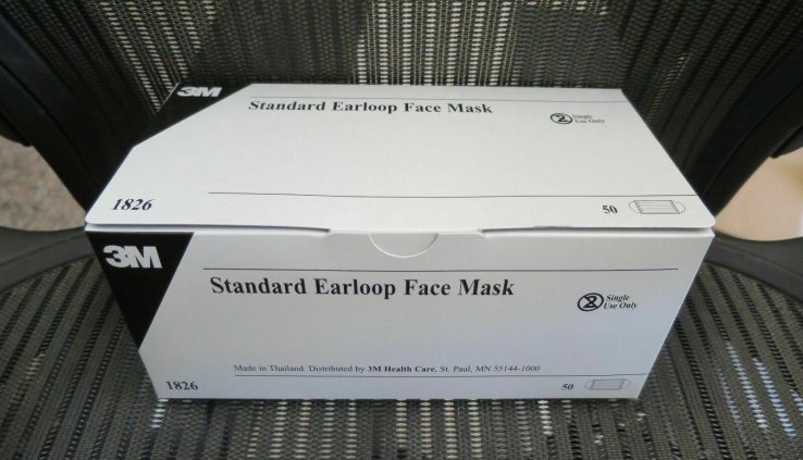 3M 1826 STANDARD EARLOOP FACE MASK, BLUE