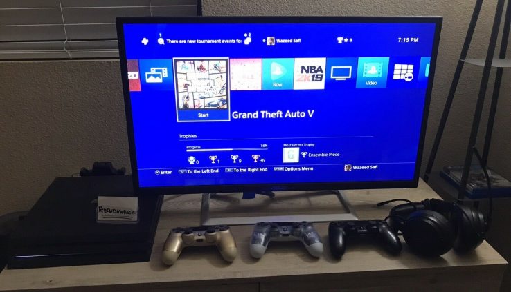 Sony PlayStation 4 PS4 Skilled 1TB 4K Console – Shaded W/ GAMING MONITOR AND HEADSET