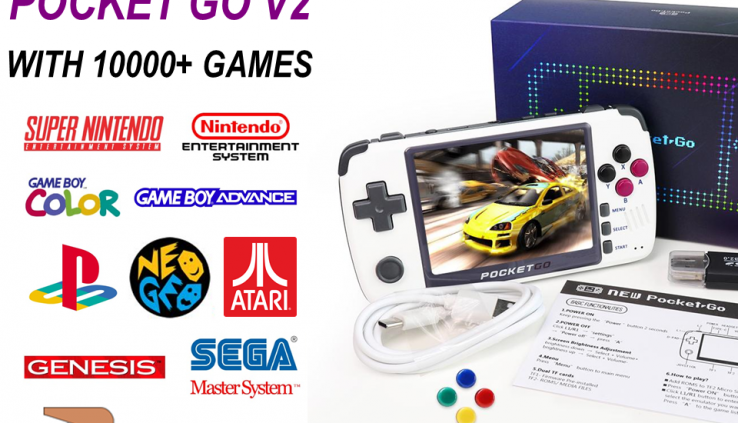 New PocketGO 2 V2 Handheld 10000+ Games Totally Loaded NES SNES Genesis PlayGo