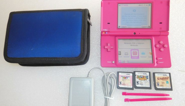 Nintendo DSi Red Handheld System with 3 Game and Raise Receive