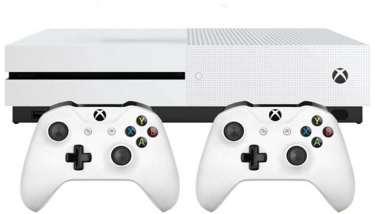 Xbox One S 500GB White Console Plus Two Controllers