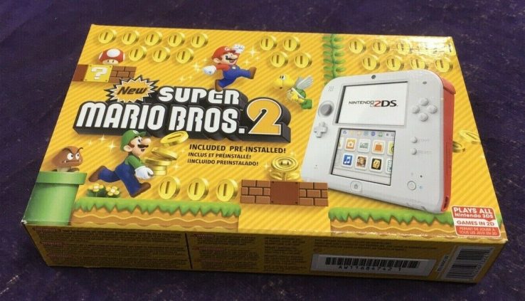 Nintendo 2DS with Glossy Clean Mario Bros. 2 Console Bundle – Designate Glossy Sealed –