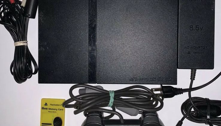 Sony PlayStation 2 PS2 Slim Console w/ Official Controller (SCPH-75001) – Black
