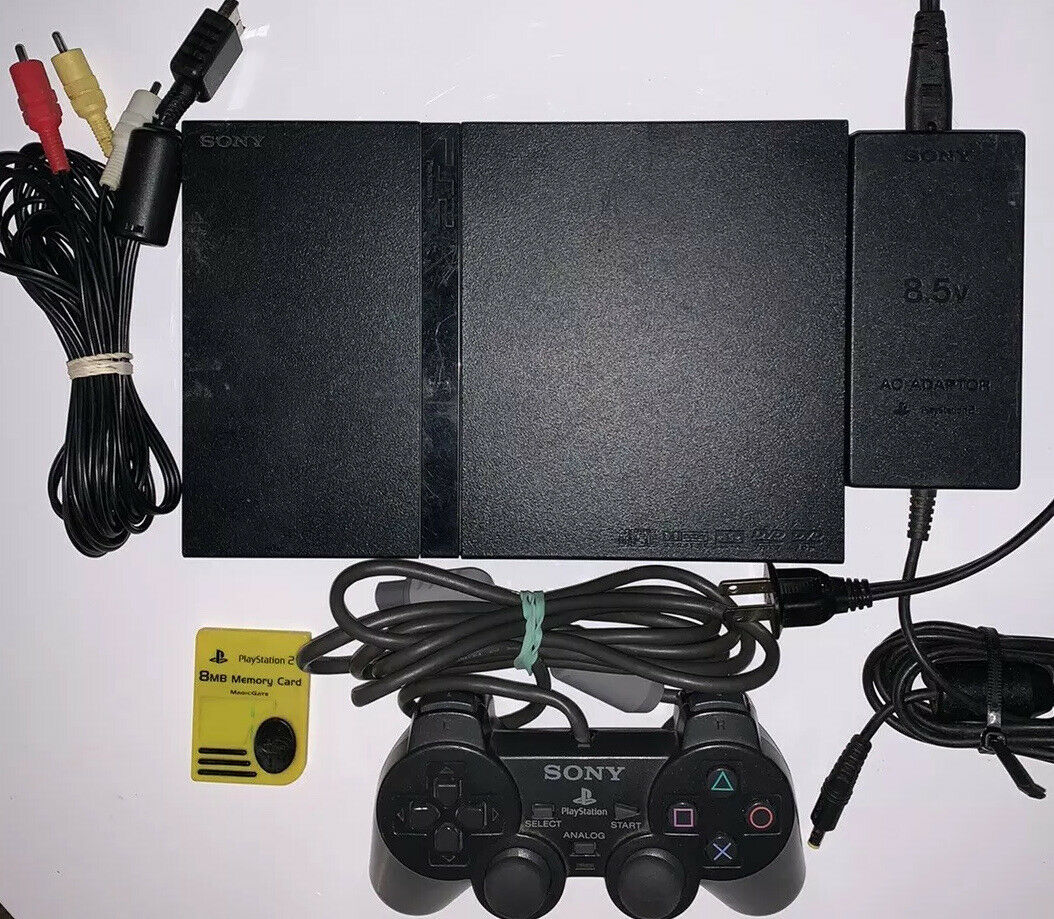 Sony PlayStation 2 PS2 Slim Console w/ Official Controller (SCPH-75001 ...