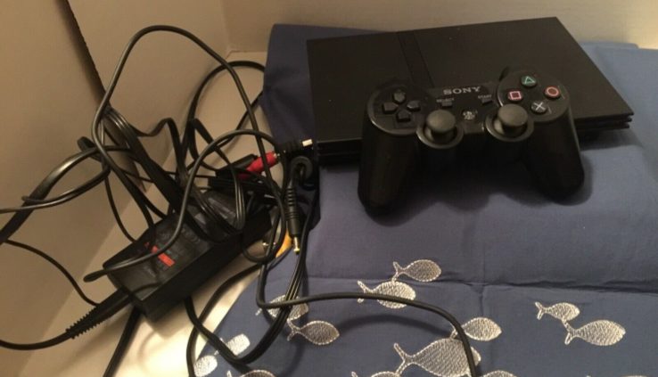 Sony PlayStation 2 – Slim Murky Dwelling Console correct dapper one game 