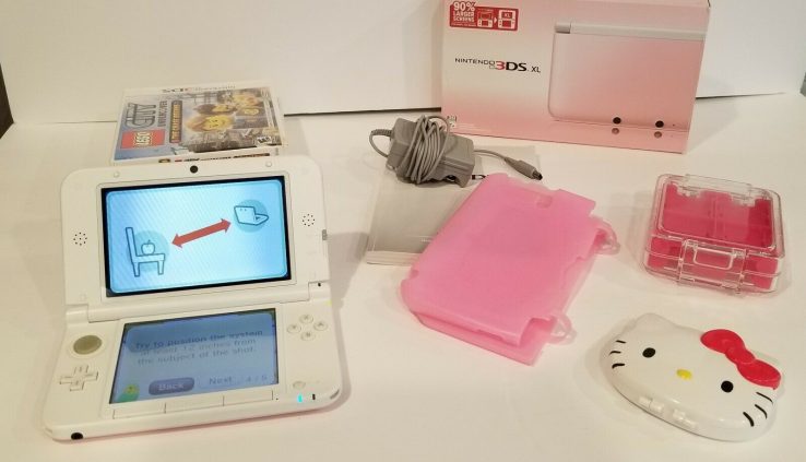 Nintendo 3DS XL Birth Version White & Red Handheld Machine Lot w 4 Video games