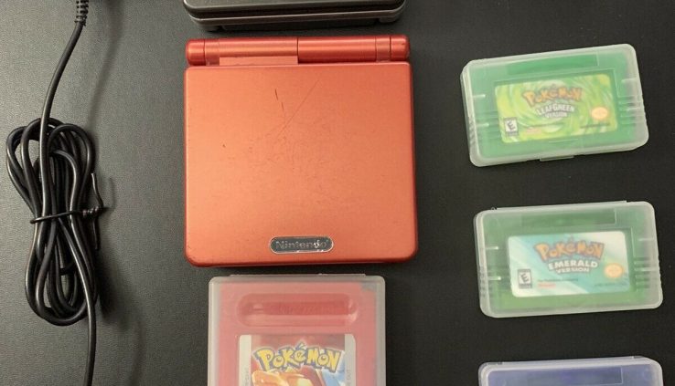 X2 Nintendo Game Boy Design SP with Pokémon, Zelda, And Castlevania.