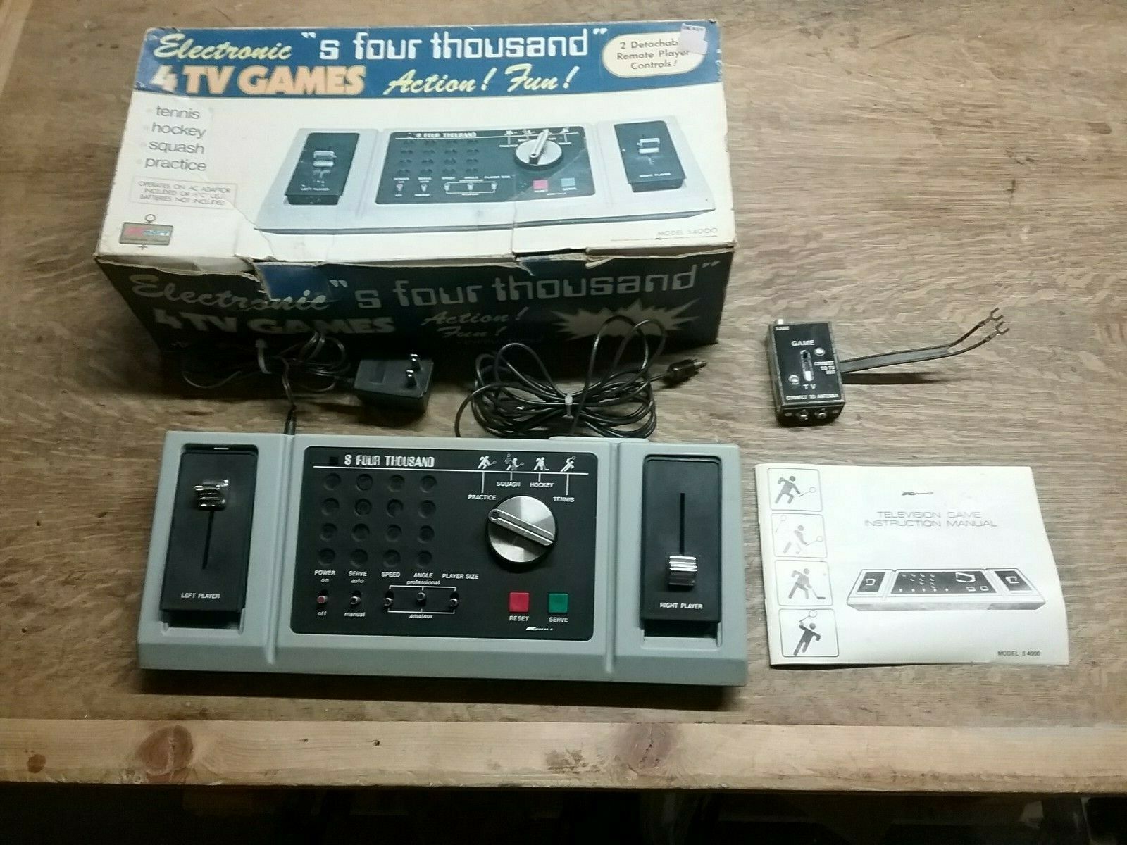Classic Kmart 4 TV Video games S4000 w/ Field, Directions, Vitality