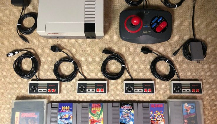 NES Console 6 Games 5 Controllers Dr. Mario New 72 Pin Connector Nintendo Lot