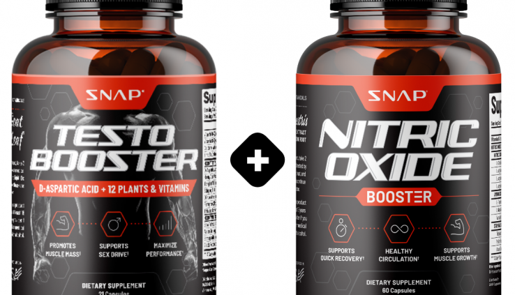 SNAP Testosterone Nitric Oxide NO2 Booster Bundle. MAXIMUM Vitality Libido 21+60ct