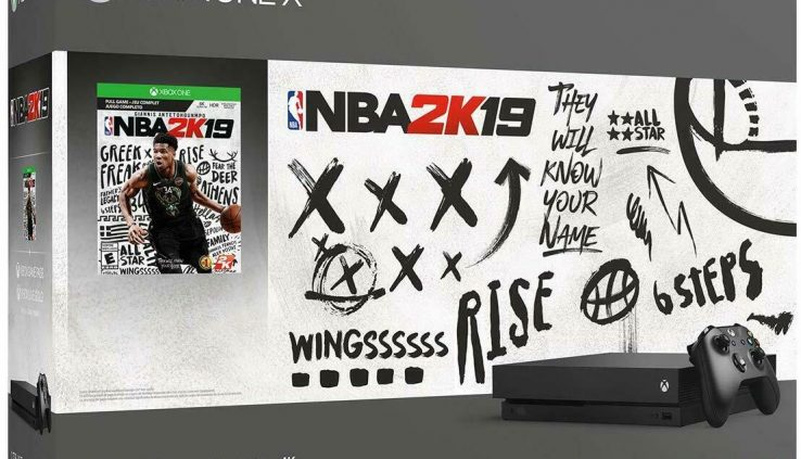 Microsoft Xbox One X 1TB 4K Gaming Console NBA 2K19 Basketball Bundle CYV-00070