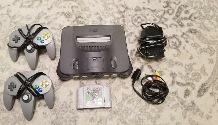 Nintendo 64 Video Game Console Bundle Lot 2 Controllers 1 Game