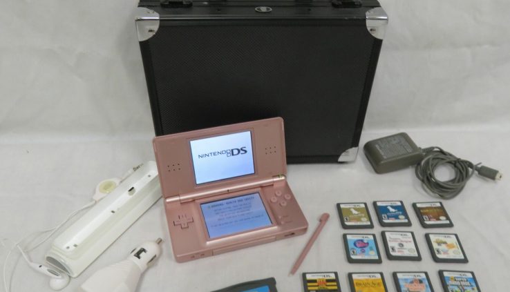 Nintendo DS Lite Metal Rose Handheld with 11 Video games in conjunction with Massive Mario Bros