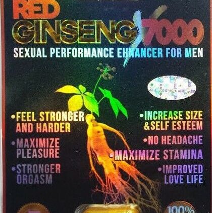 5 Tablet RED GINSENG 7000 Male Enhancement