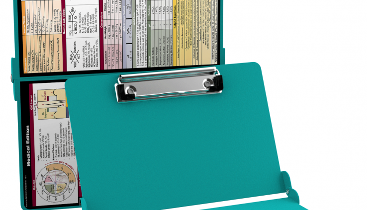NURSING/HEALTH CARE FOLDABLE CLIPBOARD WITH OPTIONAL EDITIONS – TEAL COLOR