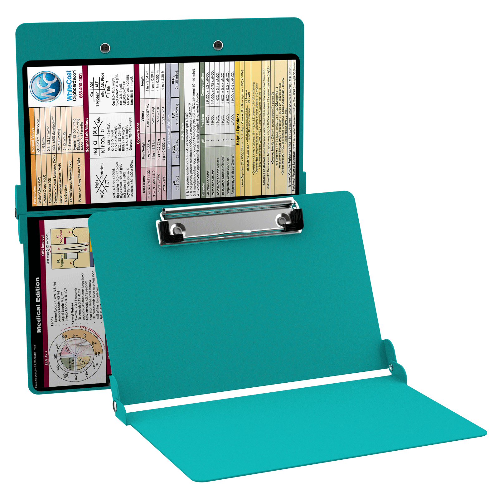 NURSING/HEALTH CARE FOLDABLE CLIPBOARD WITH OPTIONAL EDITIONS TEAL