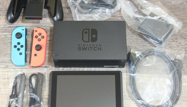 Nintendo Switch 32GB Grey Console with Neon Red and Neon Blue Pleasure-Con Refurbishe