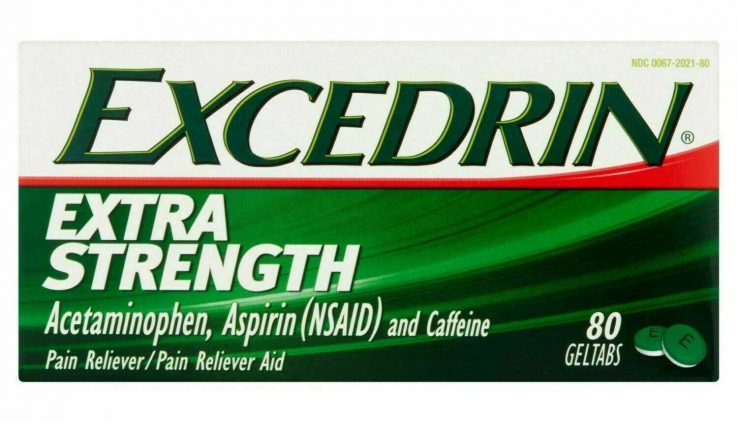 Excedrin Additional Strength Aspirin Caffeine NSAID Anguish Inspire 80 GelTabs exp 11/2019