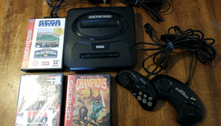 Sega Genesis Console(Mannequin 2)Lot Of three Game+2 controllers+all cords*Tested