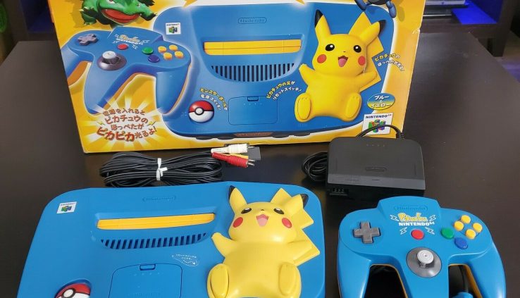 NINTENDO 64 Restricted Pikachu Blue Console Bundle N64 Japan Import REGION FREE