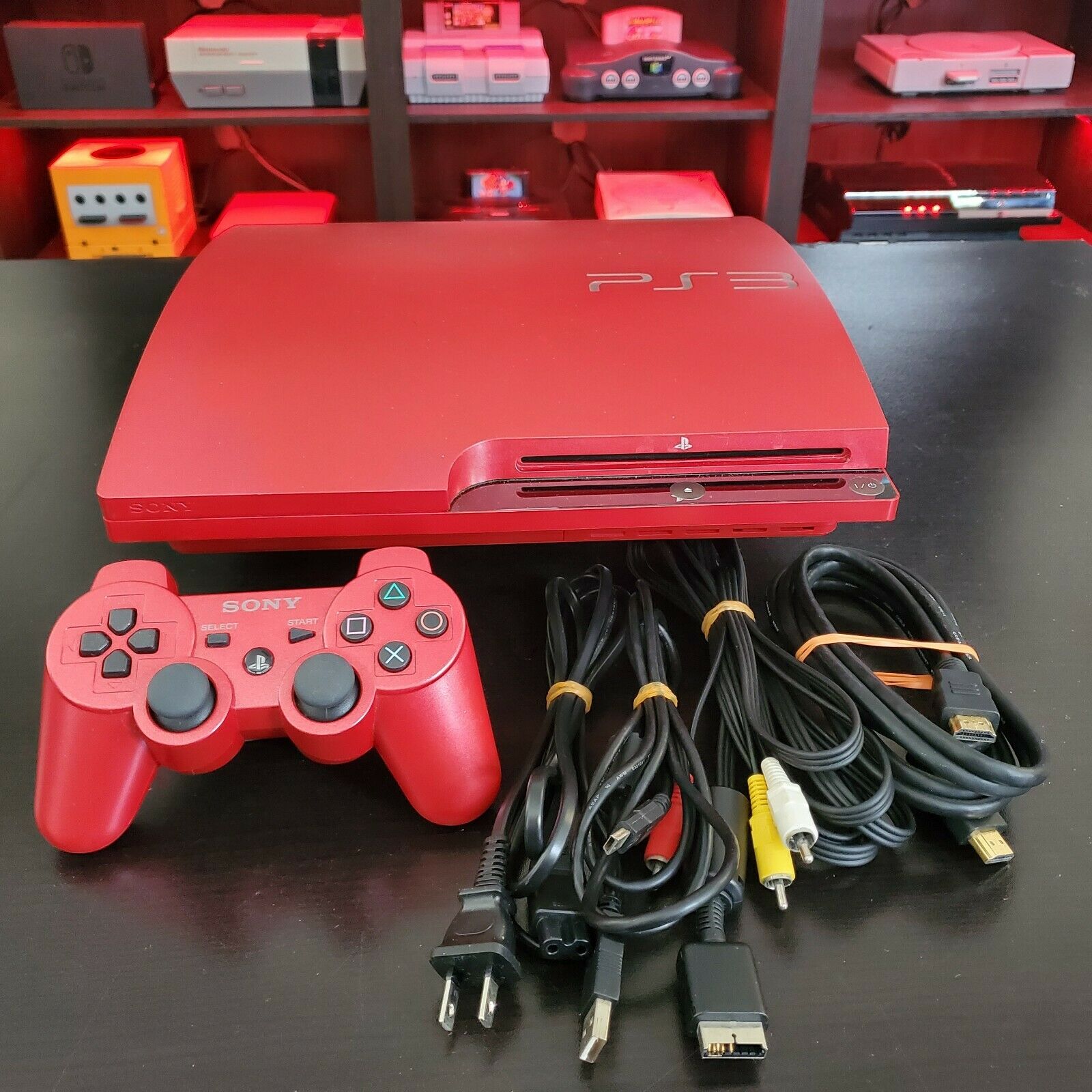 Sony PS3 Scarlet Red Console Slim PlayStation 3 320GB Sport Console Map ...