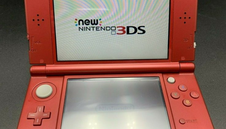 NICE! Nintendo Unusual 3DS XL Crimson Video Game Console with SD Card Stylus and Charger